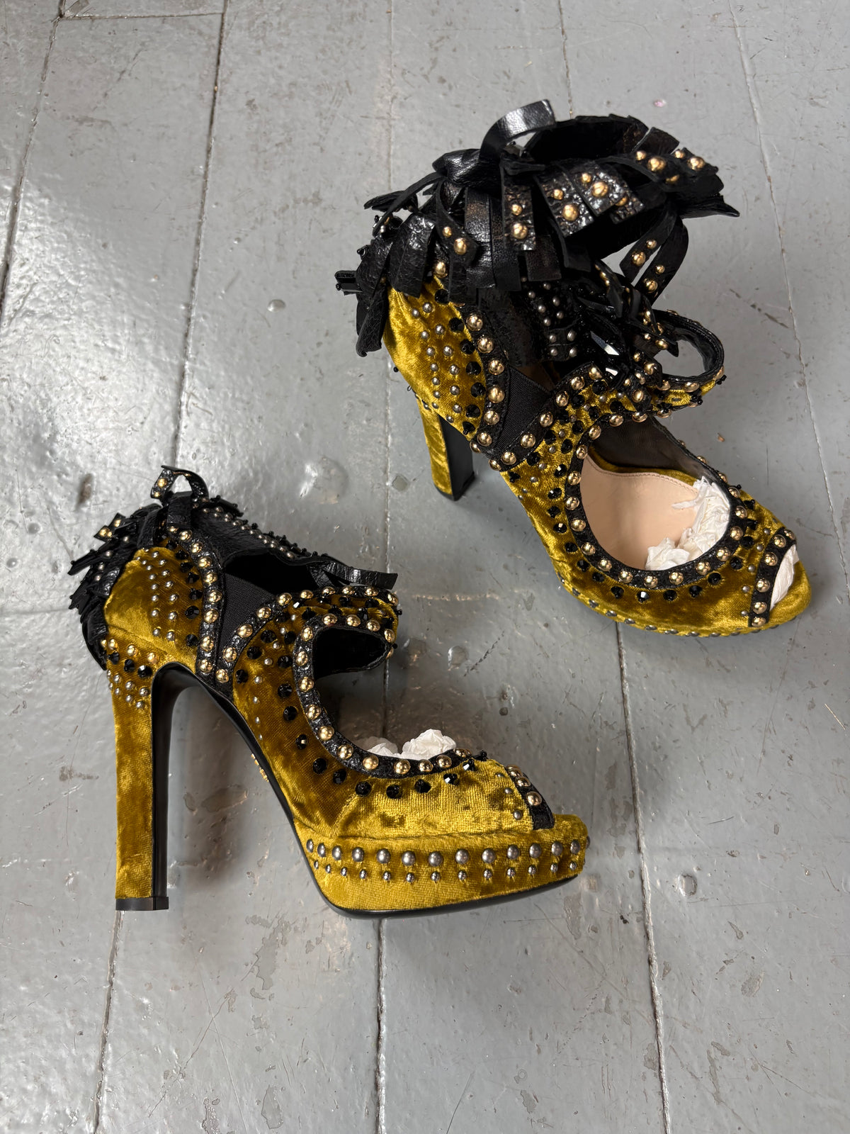Prada F/W 2009 Suede Mohawk Studded Heel