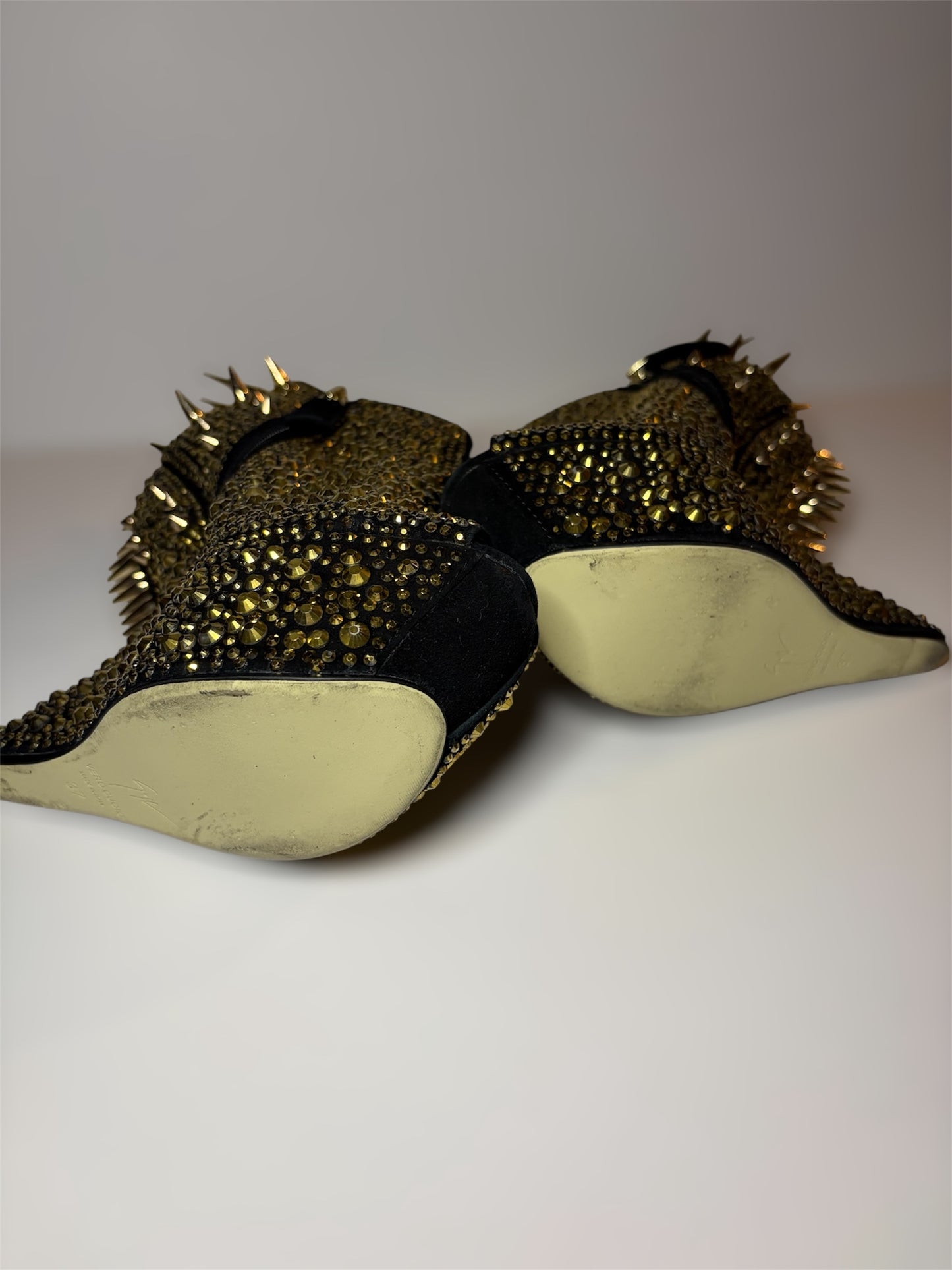 Giuseppe Zanotti - 2012 Swarvoski Crystal and Spike Embellished Contured Wedges