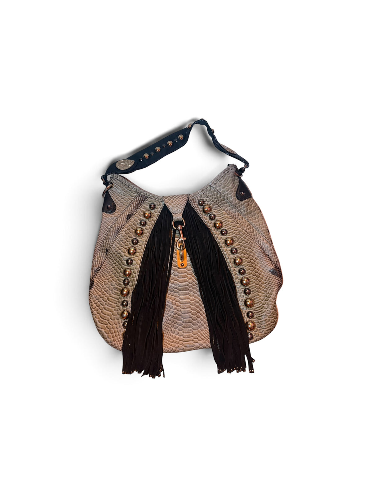 Vintage Gucci Python and Fringe Babouska XL Hobo Handbag