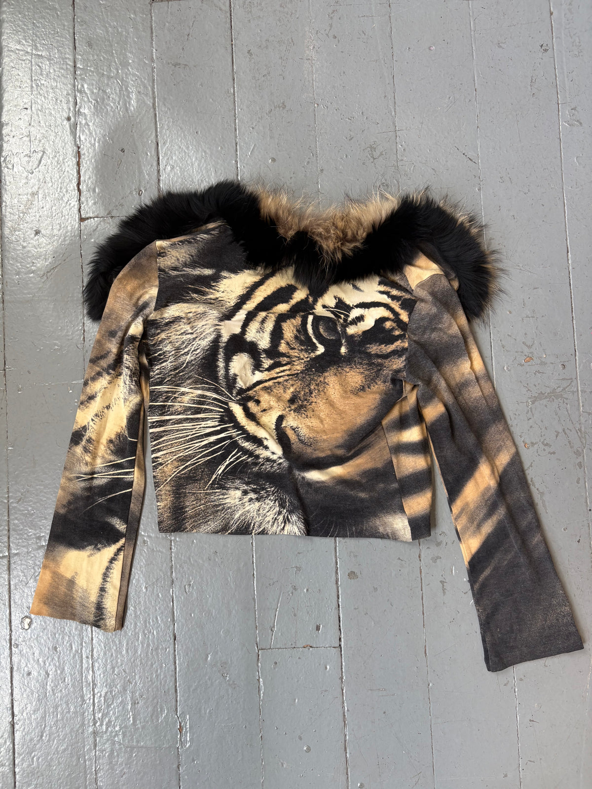 Roberto Cavalli F/W 2000 Fur Trimmed Cardigan