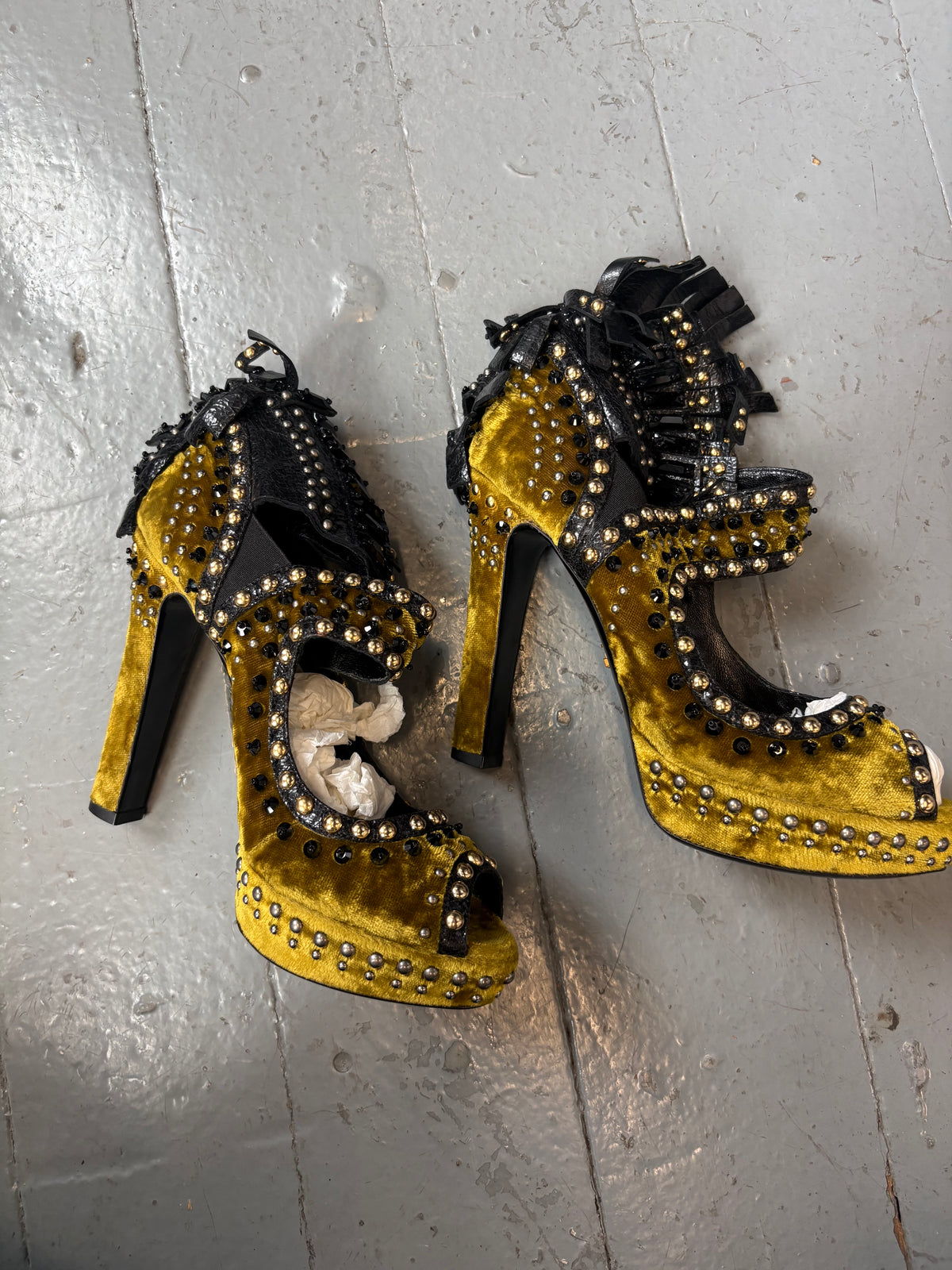 Prada F/W 2009 Suede Mohawk Studded Heel