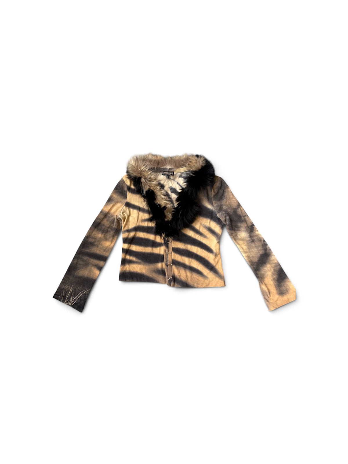 Roberto Cavalli F/W 2000 Fur Trimmed Cardigan