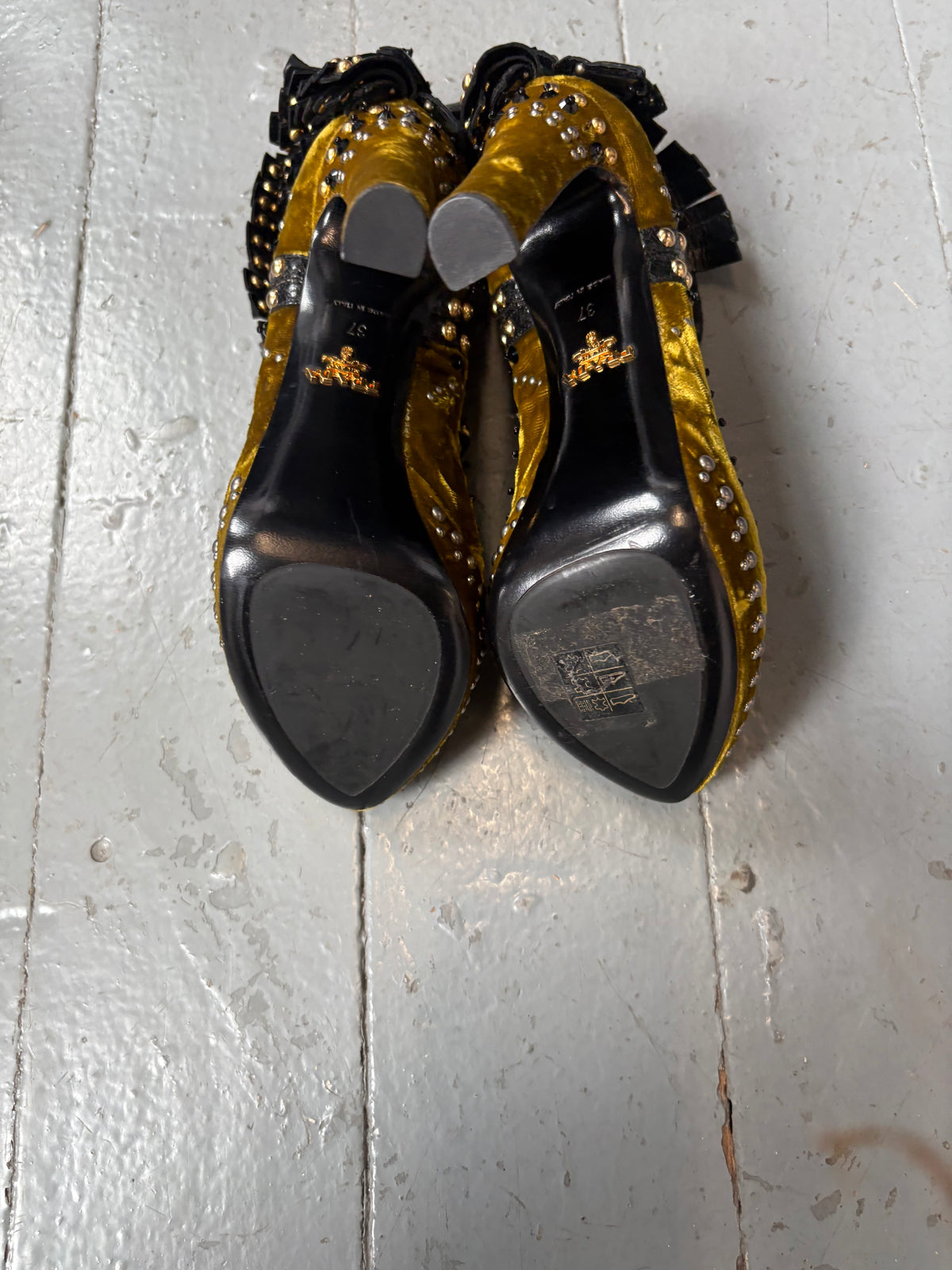Prada F/W 2009 Suede Mohawk Studded Heel