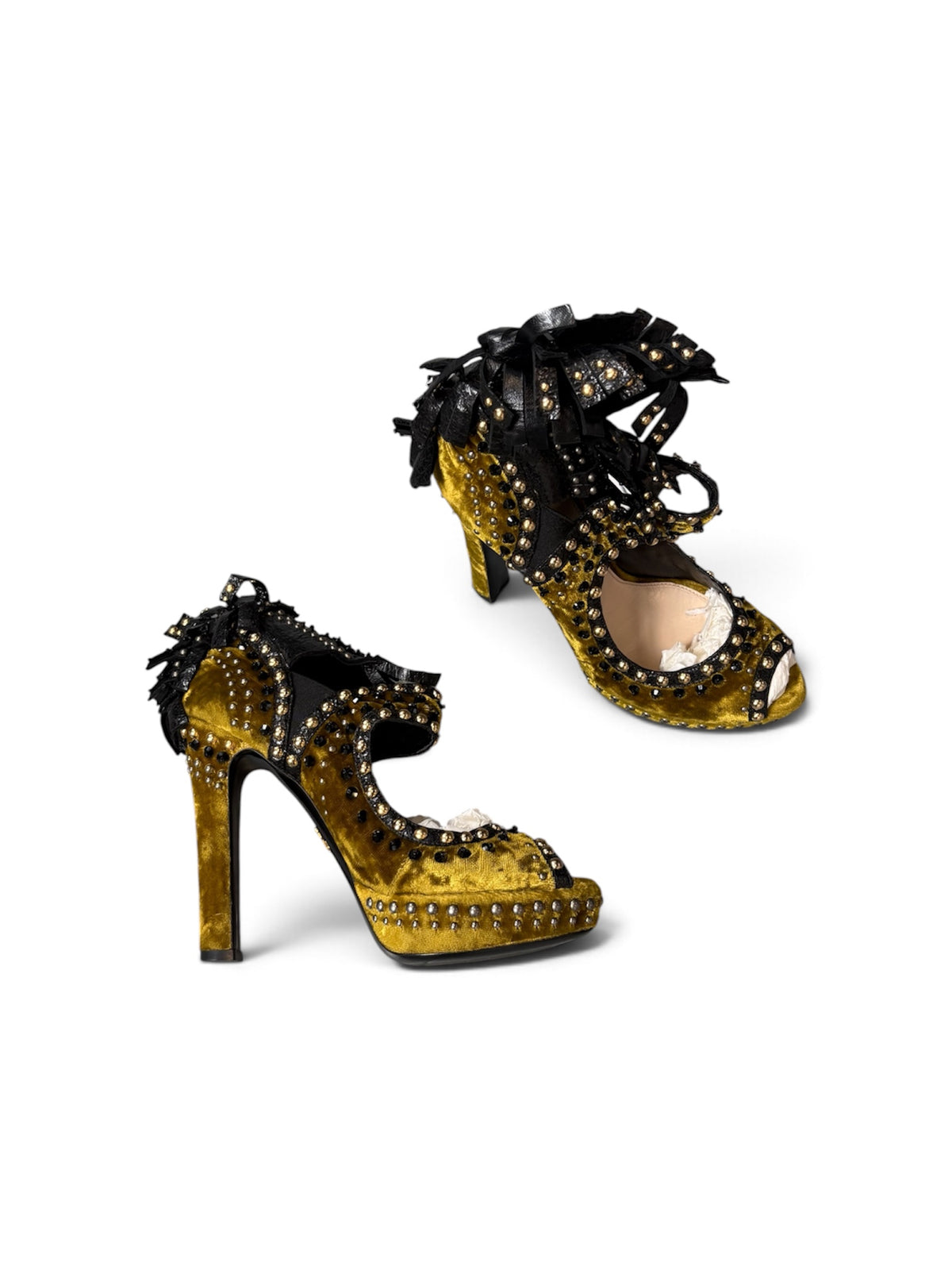 Prada F/W 2009 Suede Mohawk Studded Heel
