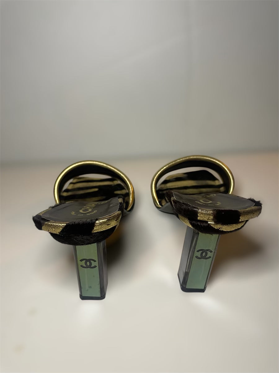 Vintage 2000's Chanel Calf Hair Mules