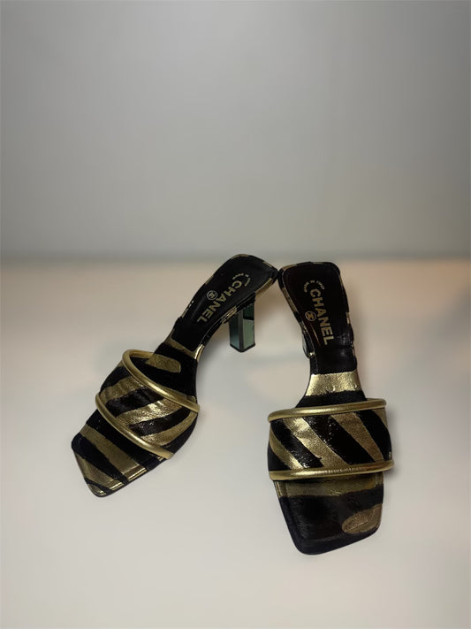 Vintage 2000's Chanel Calf Hair Mules