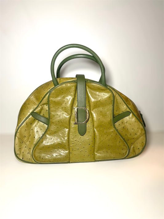 Christian Dior F/W 2000 Ostrich Bowling Handbag