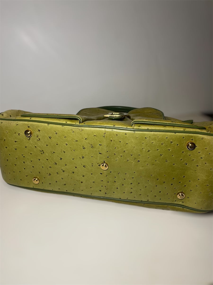 Christian Dior F/W 2000 Ostrich Bowling Handbag