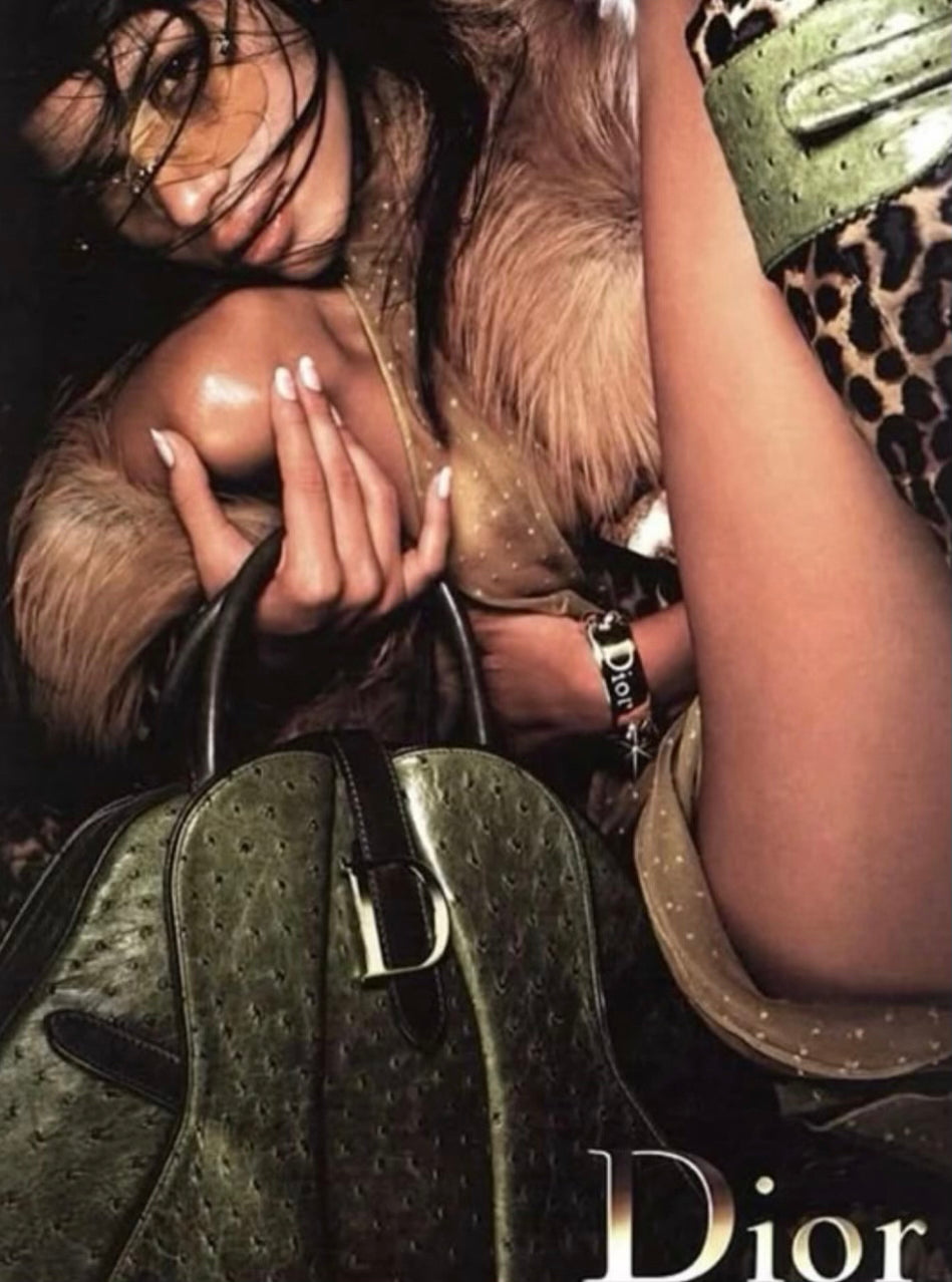 Christian Dior F/W 2000 Ostrich Bowling Handbag