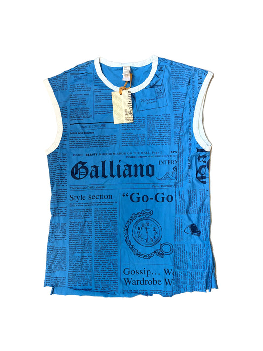Vintage John Galliano Newspaper Muscle T-Shirt