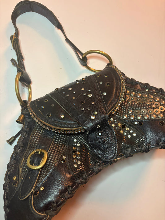 Y2k Bracher Emden Leather Embolished Shoulder Bag