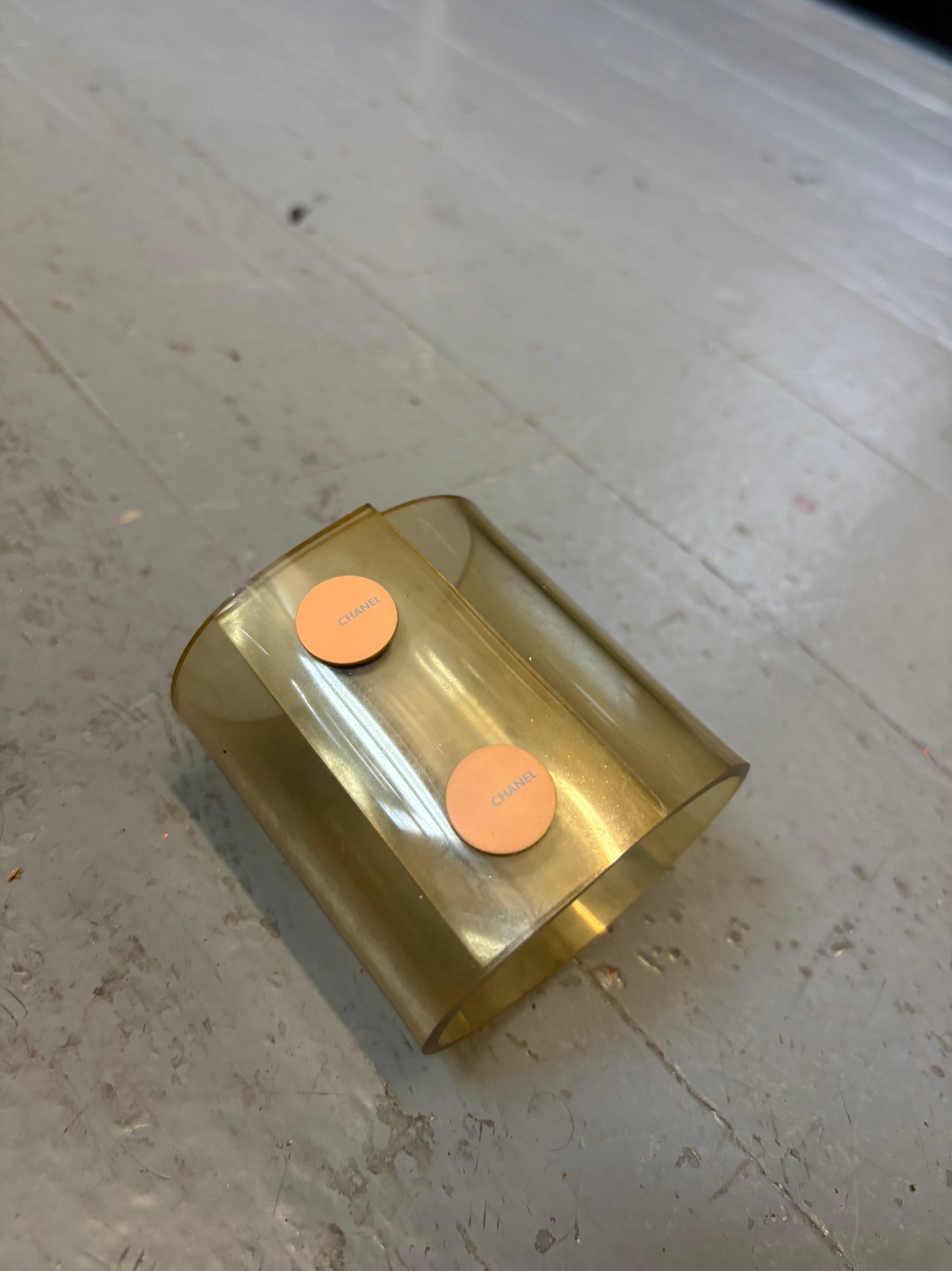 2000's Vintage Chanel Cuff Vinyl Bracelet