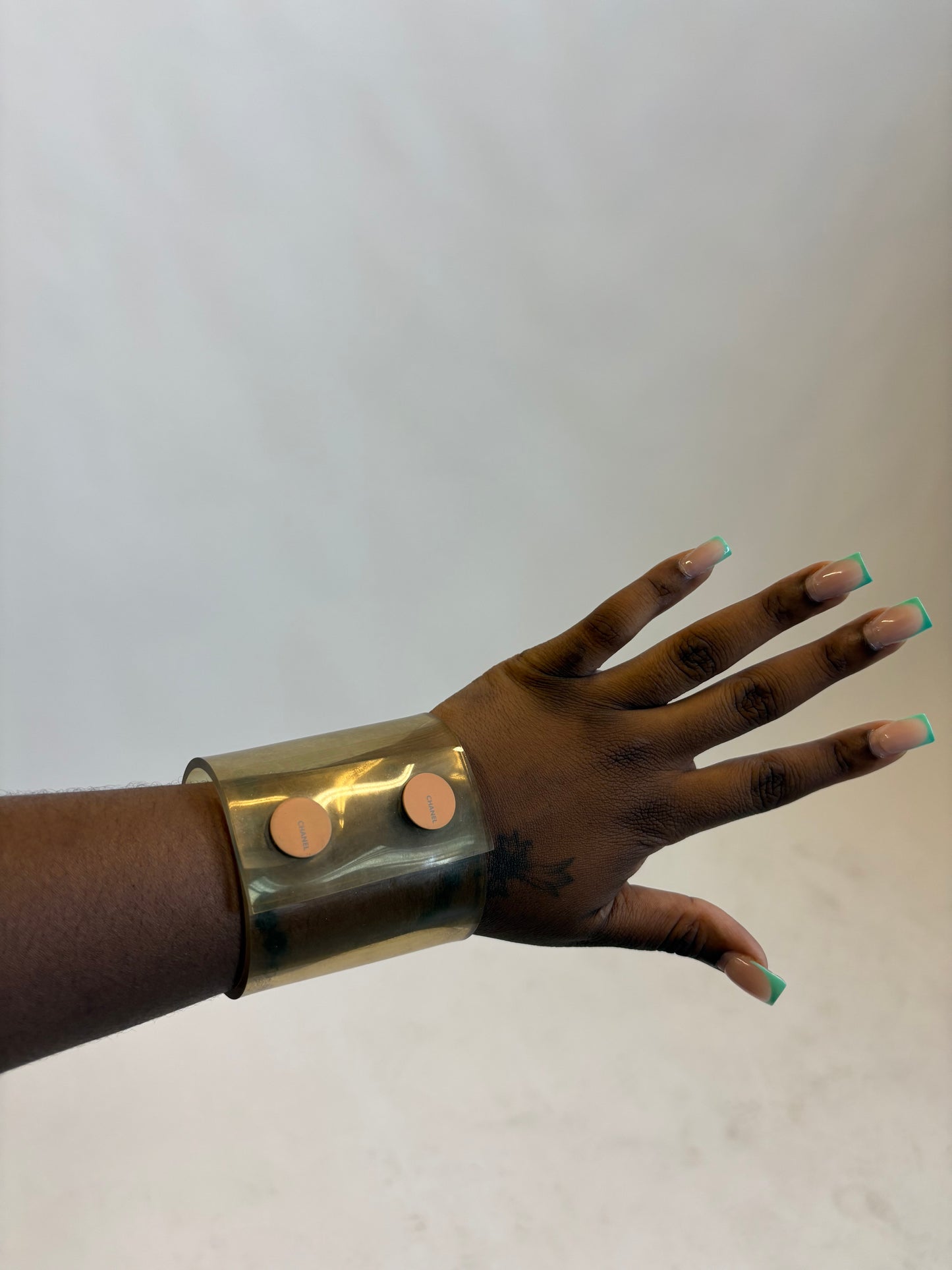 2000's Vintage Chanel Cuff Vinyl Bracelet
