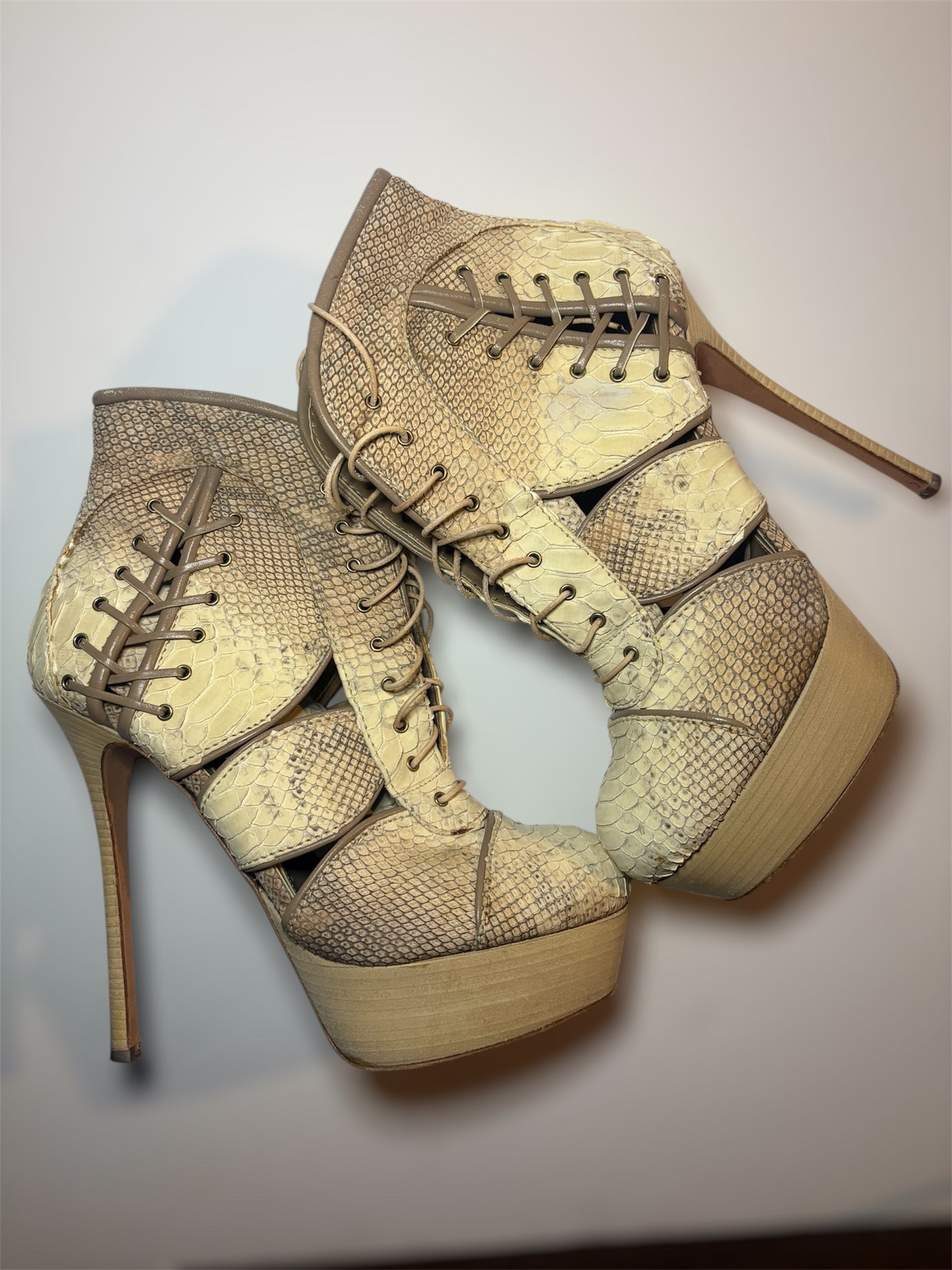 Rare Alexander McQueen Python Boot Heel