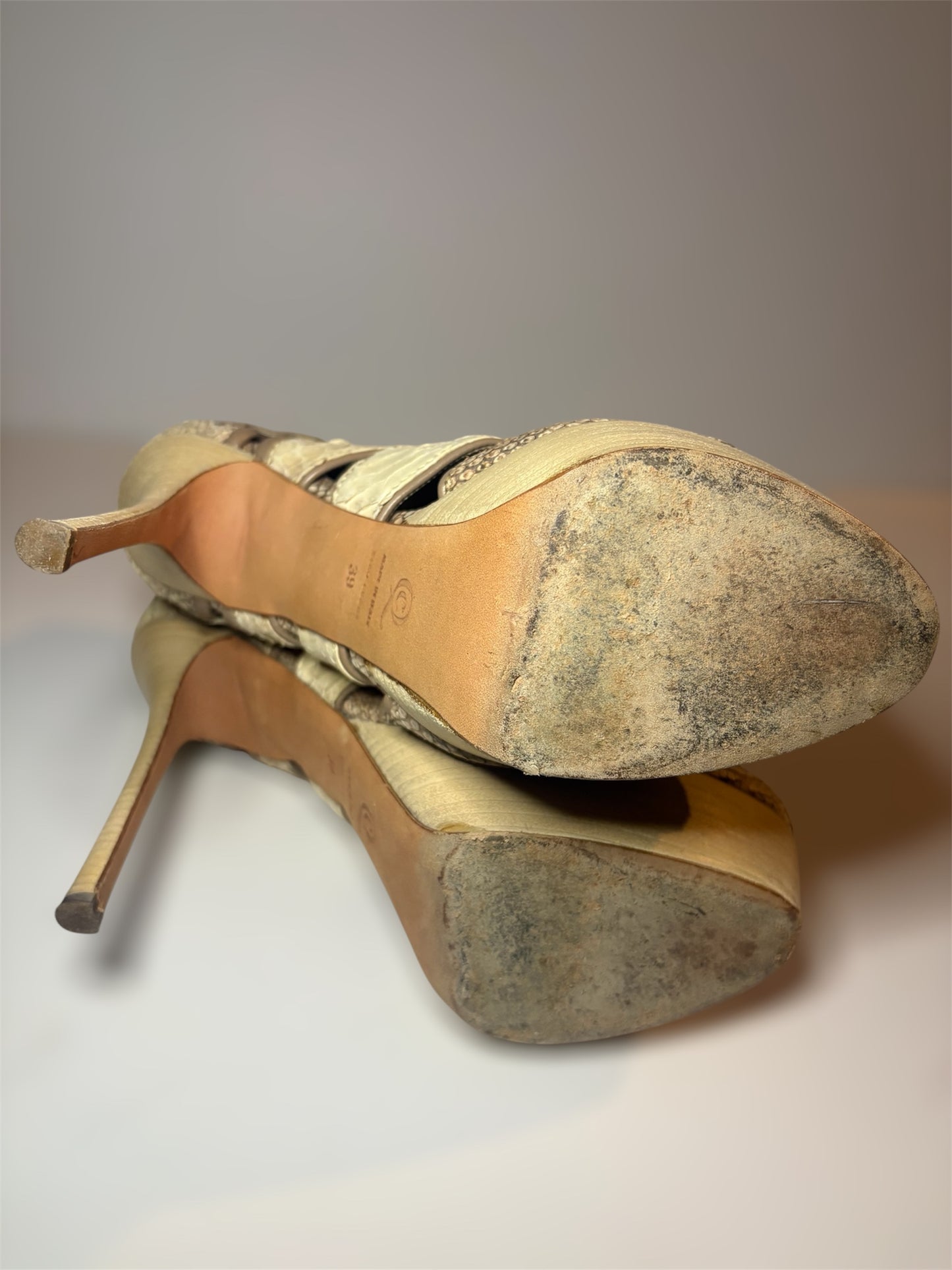 Rare Alexander McQueen Python Boot Heel