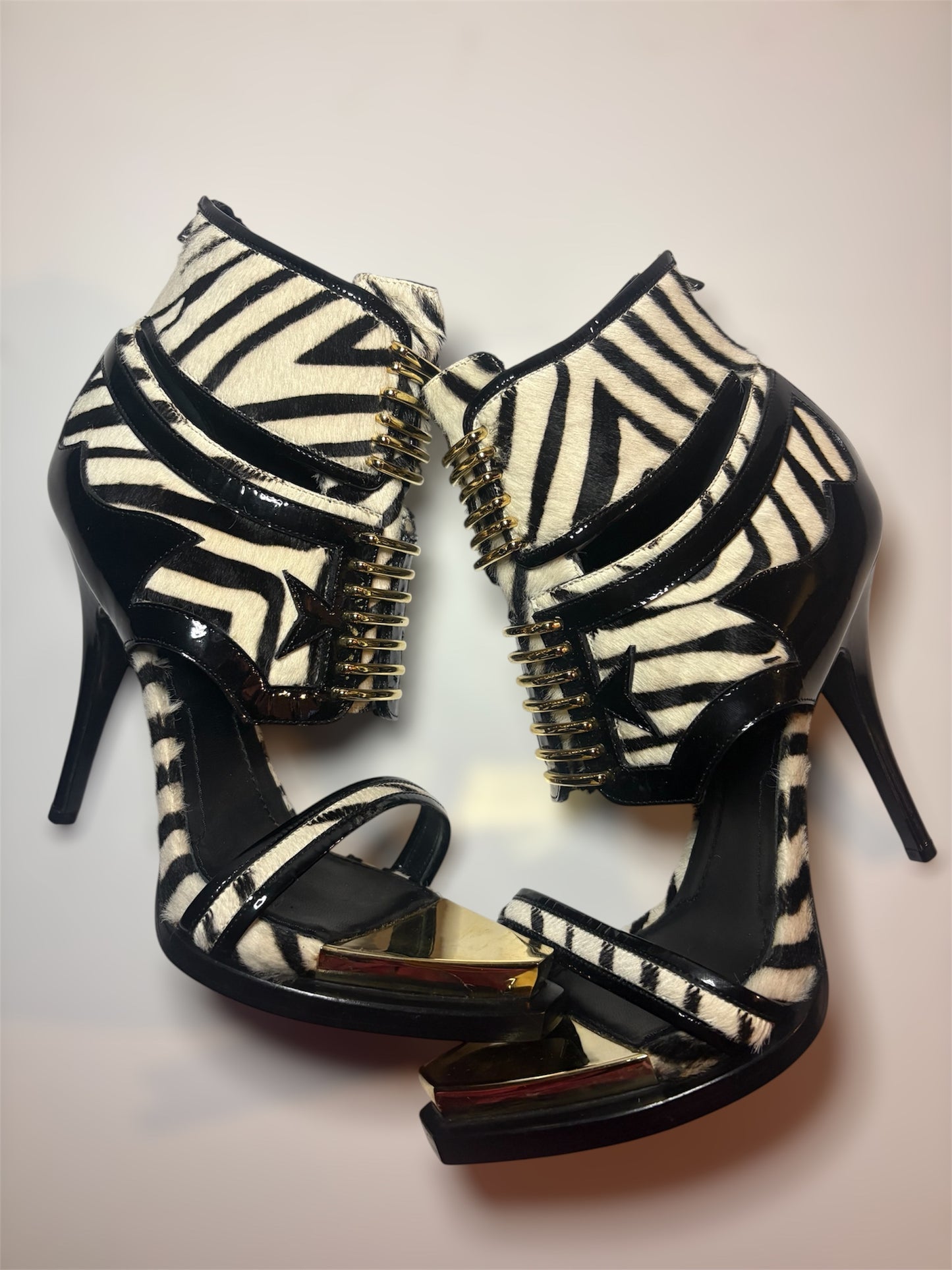 Rare Runway Givenchy S/S 2009 Calf Hair + Metal Sandals
