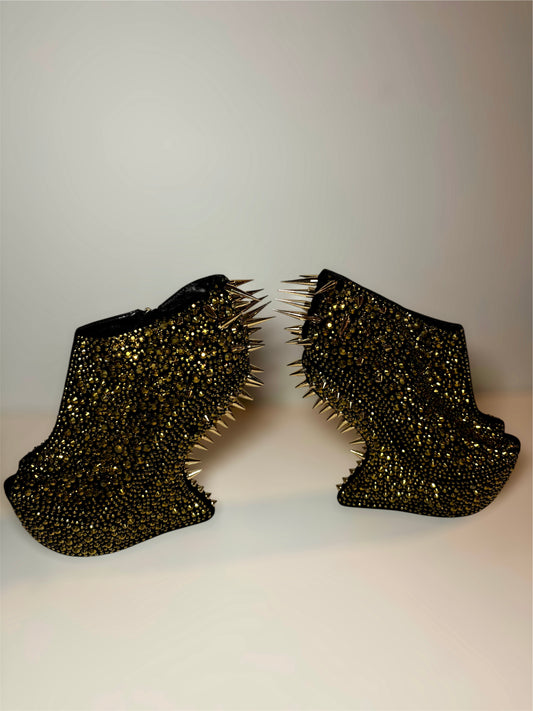 Giuseppe Zanotti -  2012 Swarvoski Crystal and Spike Embellished Contured Wedges