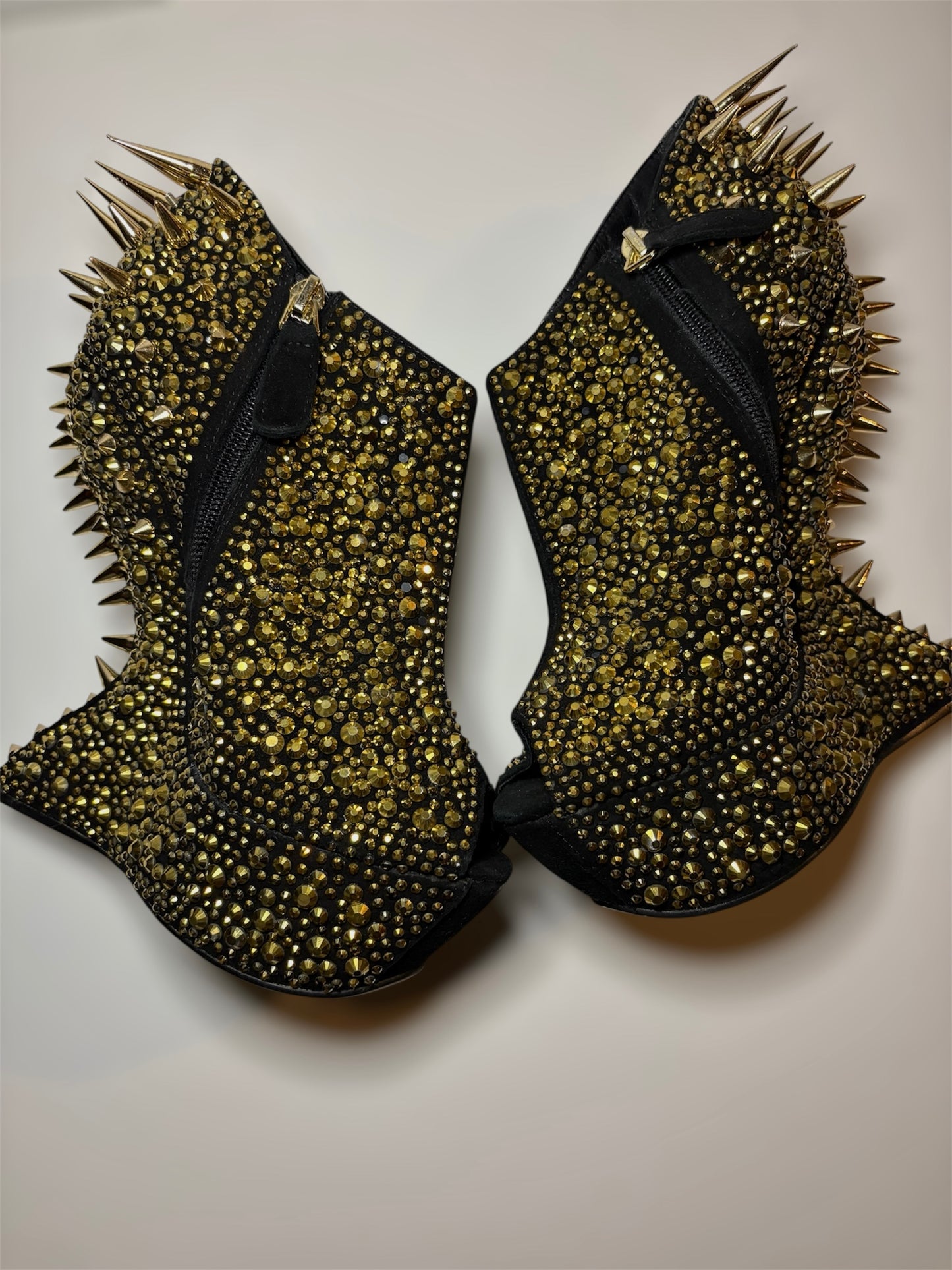 Giuseppe Zanotti -  2012 Swarvoski Crystal and Spike Embellished Contured Wedges