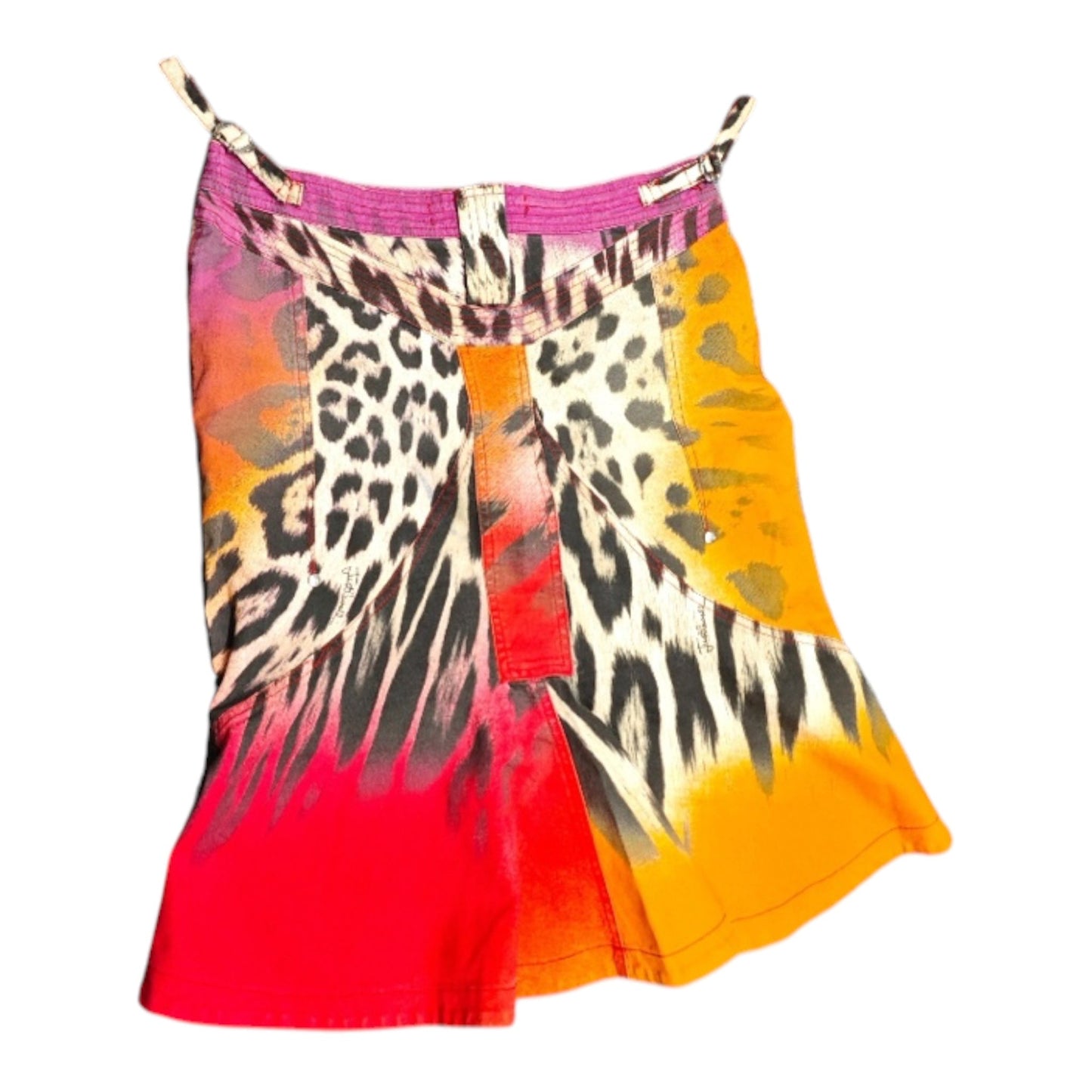 Roberto Cavalli "Just Cavalli" Y2K Print Midi Skirt