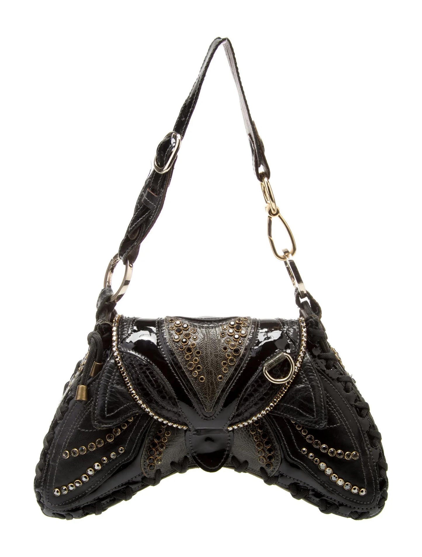 Y2k Bracher Emden Leather Embolished Shoulder Bag